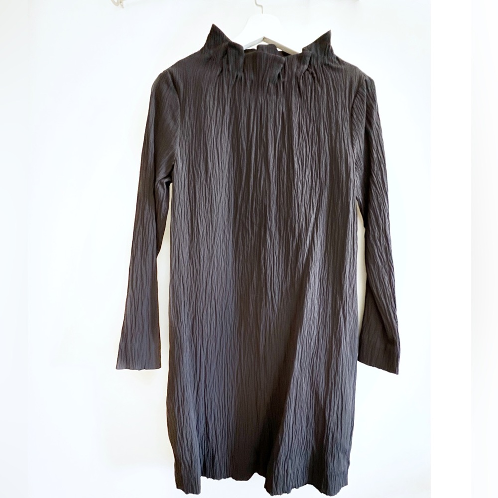 Cute Crinkled COS Indigo Blue Midi Dress